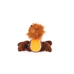 Plush lion dog toy on a white background