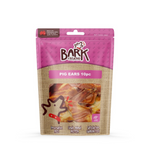 Package of Bark & Beyond pig ears for dogs on a white background
