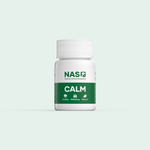 NASR Calm supplement bottle on a light gray background