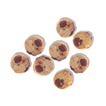 dog Chocolate chip cookies arranged in a circular pattern on a white background