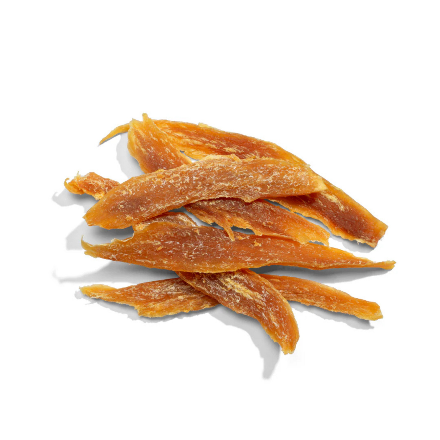Dried fish fillet treats the pet project on white background