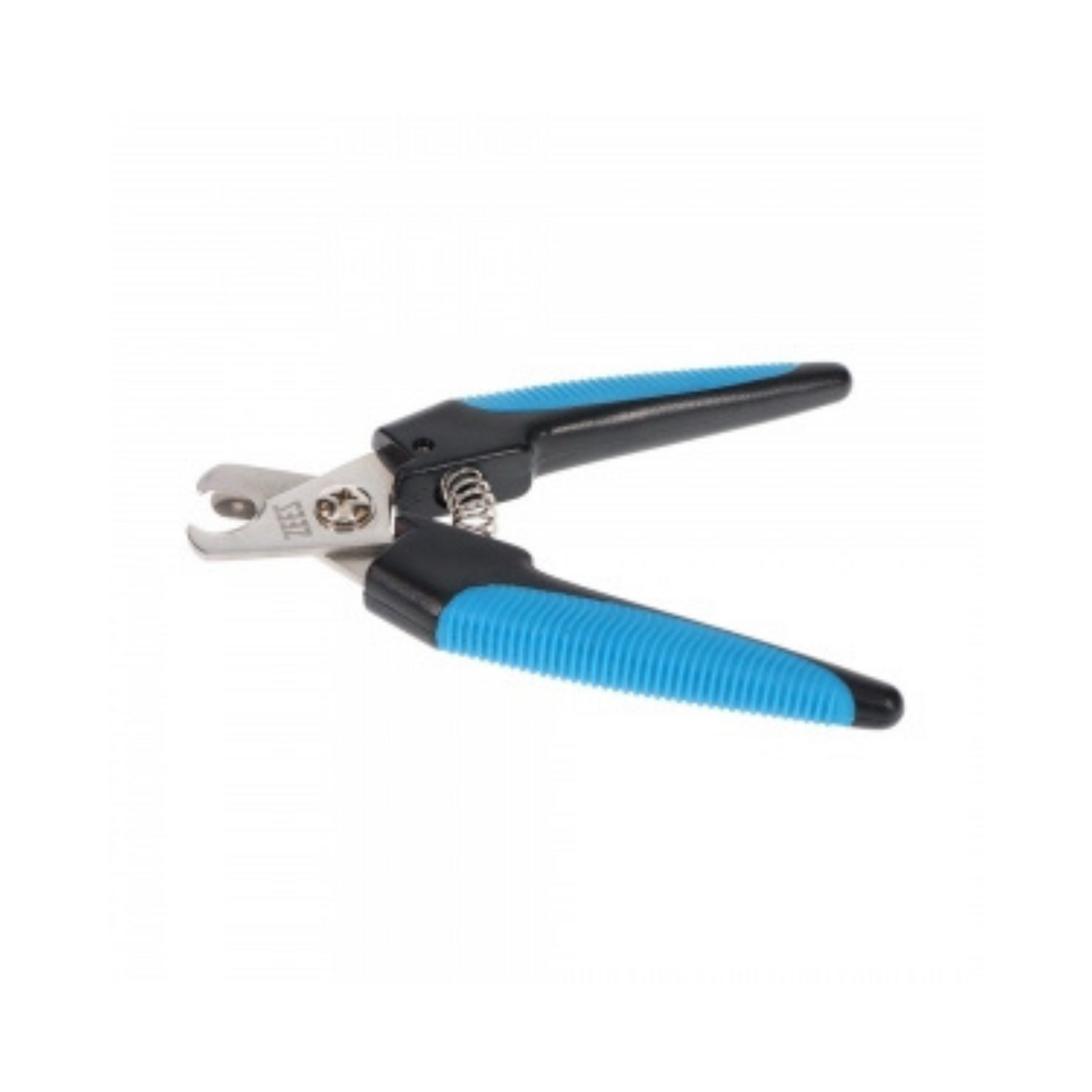 Pliers with blue handles on a white background